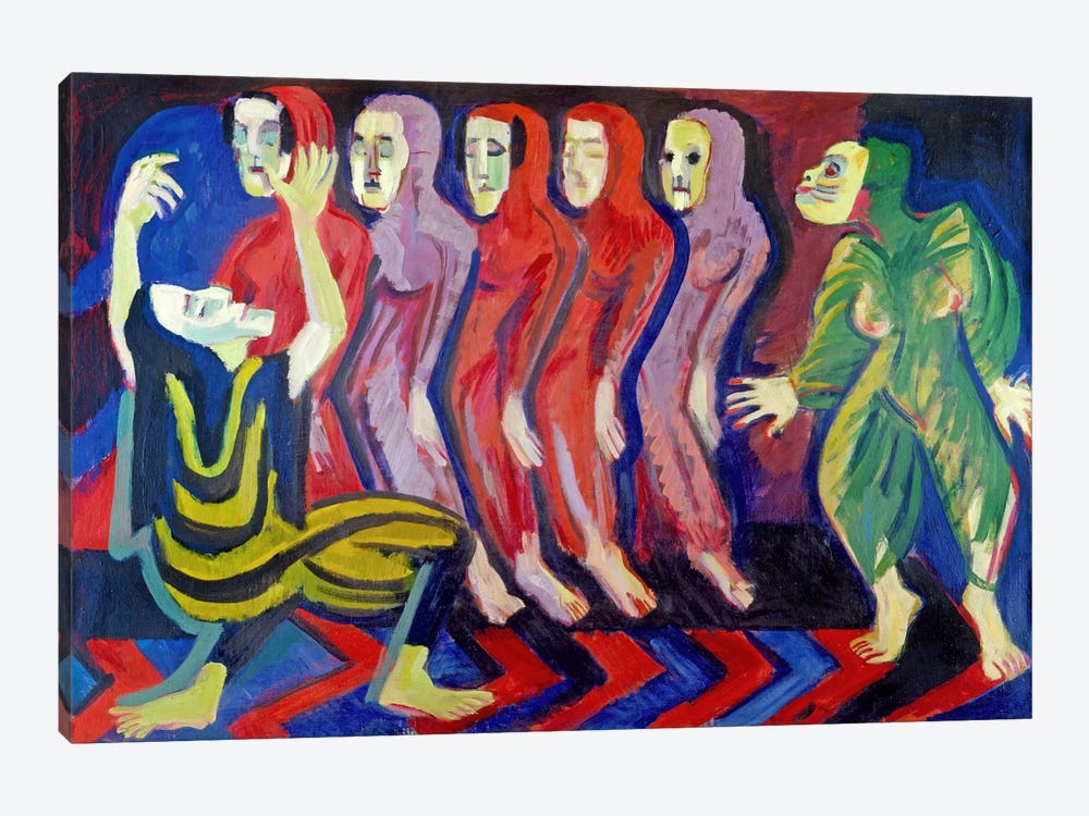 Totentanz der Mary Wigman (1926-1928) by Ernst Ludwig Kirchner 1-piece Canvas Wall Art