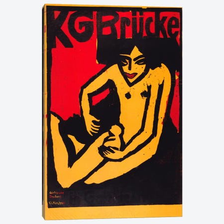 KG Bridge (Exhibition Poster) Canvas Print #15078} by Ernst Ludwig Kirchner Art Print