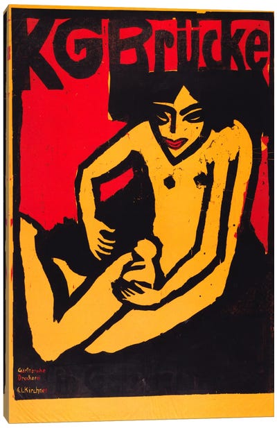 KG Bridge (Exhibition Poster) Canvas Art Print - Ernst Ludwig Kirchner