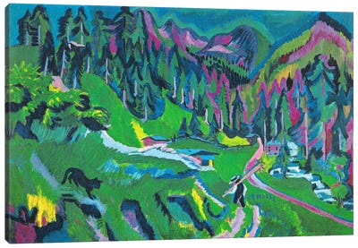 Landscape Sertigtal Canvas Art Print - Ernst Ludwig Kirchner