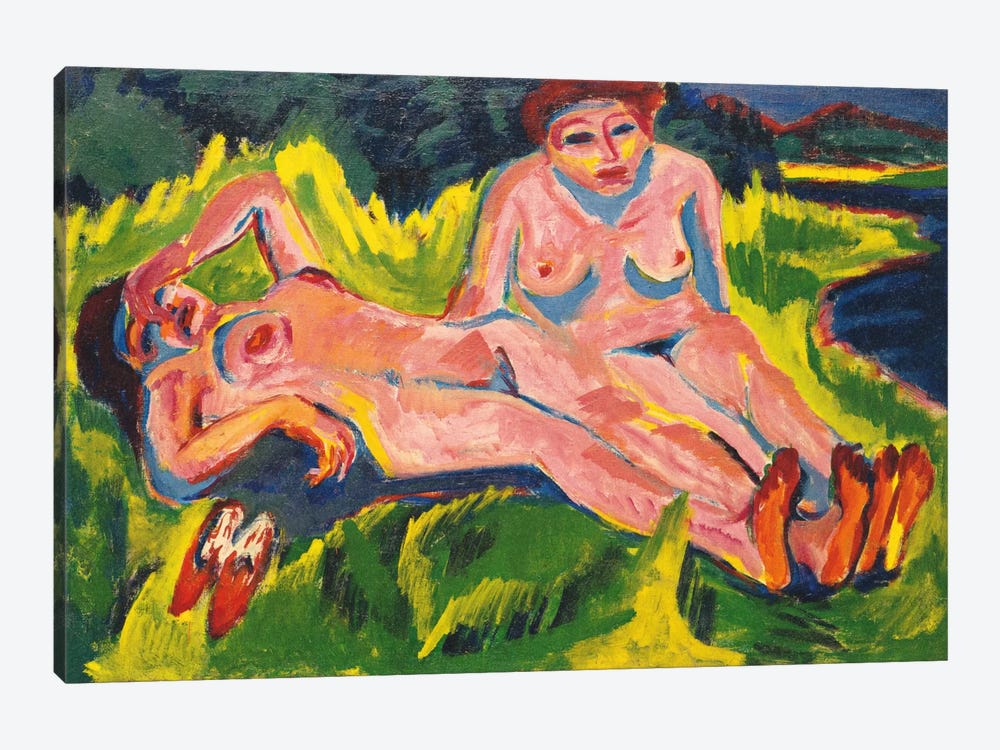 Two Pink Nudes on the Lake by Ernst Ludwig Kirchner 1-piece Art Print