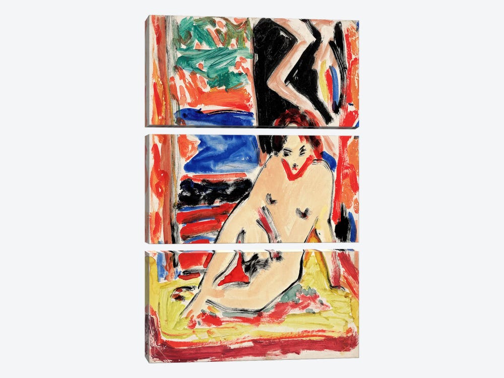 Kirchnernude Girl by Ernst Ludwig Kirchner 3-piece Canvas Print