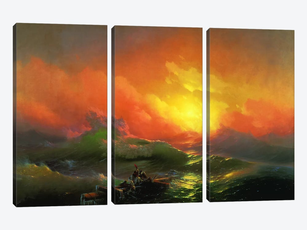 The Ninth Wave by Ivan Aivazovsky 3-piece Canvas Print
