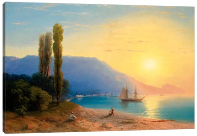 Sunset over Yalta Canvas Art Print - Romanticism Art