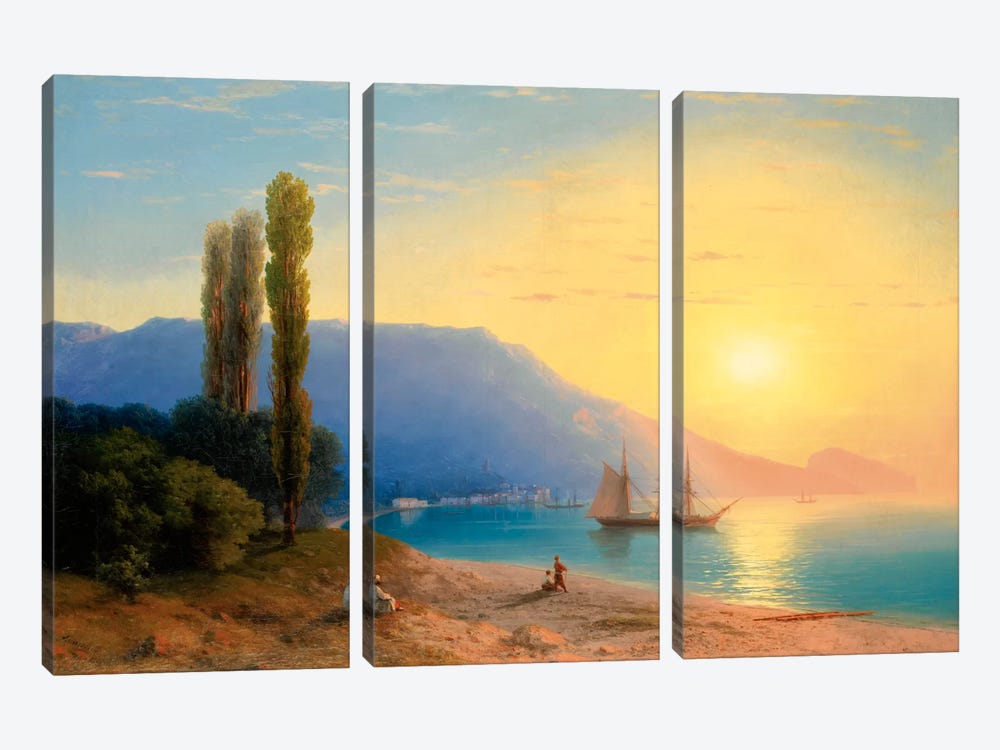 Sunset over Yalta by Ivan Aivazovsky 3-piece Canvas Art