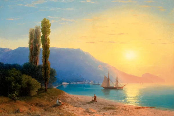 Lake Sunrises & Sunsets: Sunset over Yalta by Ivan Aivazovsky