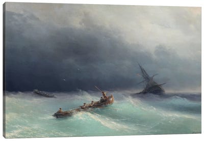 Storm at Sea Canvas Art Print - Ivan Aivazovsky