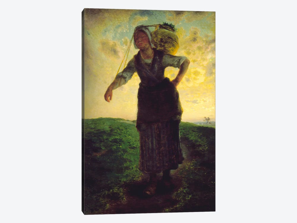 A Norman Milkmaid at Greville, 1871 by Jean-Francois Millet 1-piece Canvas Wall Art