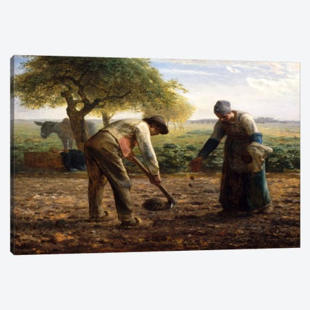 Potato Planters Canvas Print #15100} by Jean-Francois Millet Art Print