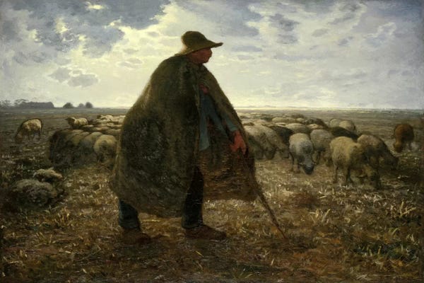 Sheep: Shepard Tending His Flock by Jean-Francois Millet