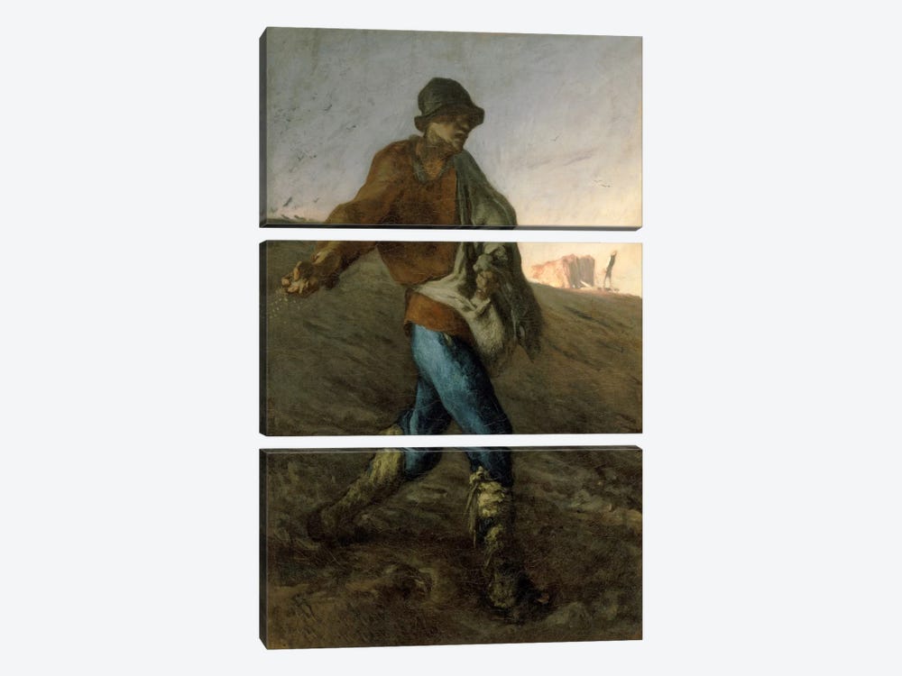 The Sower, 1850 (Museum Of Fine Arts, Boston) by Jean-Francois Millet 3-piece Canvas Print