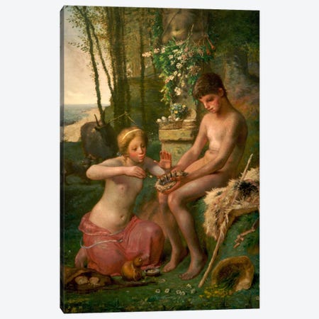 Spring (Daphnis and Chloe) Canvas Print #15106} by Jean-Francois Millet Canvas Wall Art