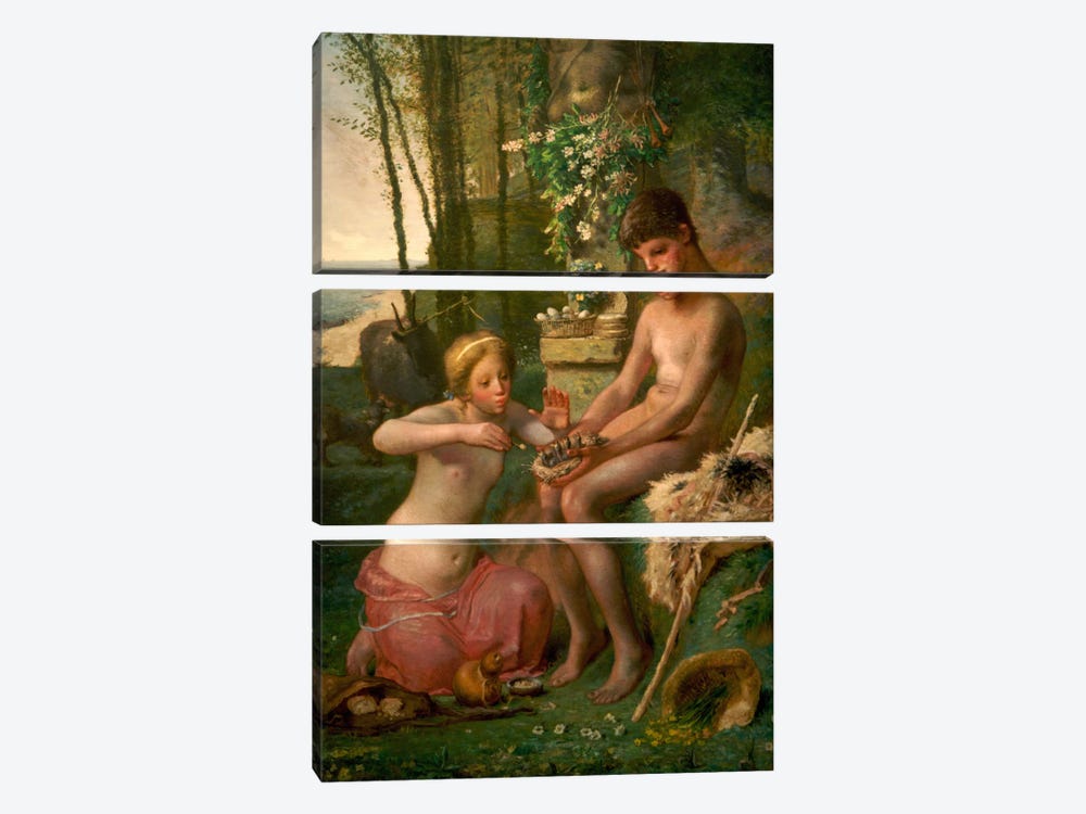 Spring (Daphnis and Chloe) by Jean-Francois Millet 3-piece Canvas Art Print