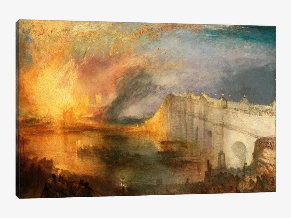 Burning of the Houses of Parliament by J.M.W. Turner 1-piece Canvas Art Print