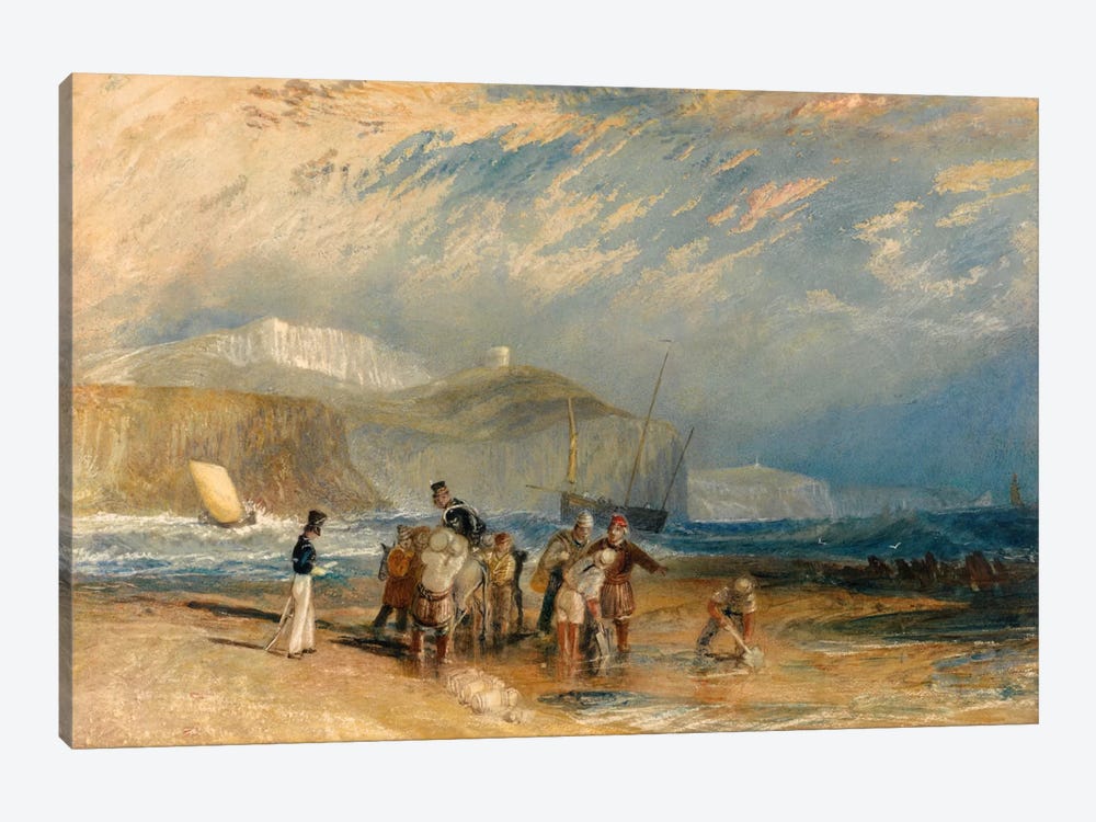 Folkestone Harbour and Coast to Dover by J.M.W. Turner 1-piece Canvas Art Print