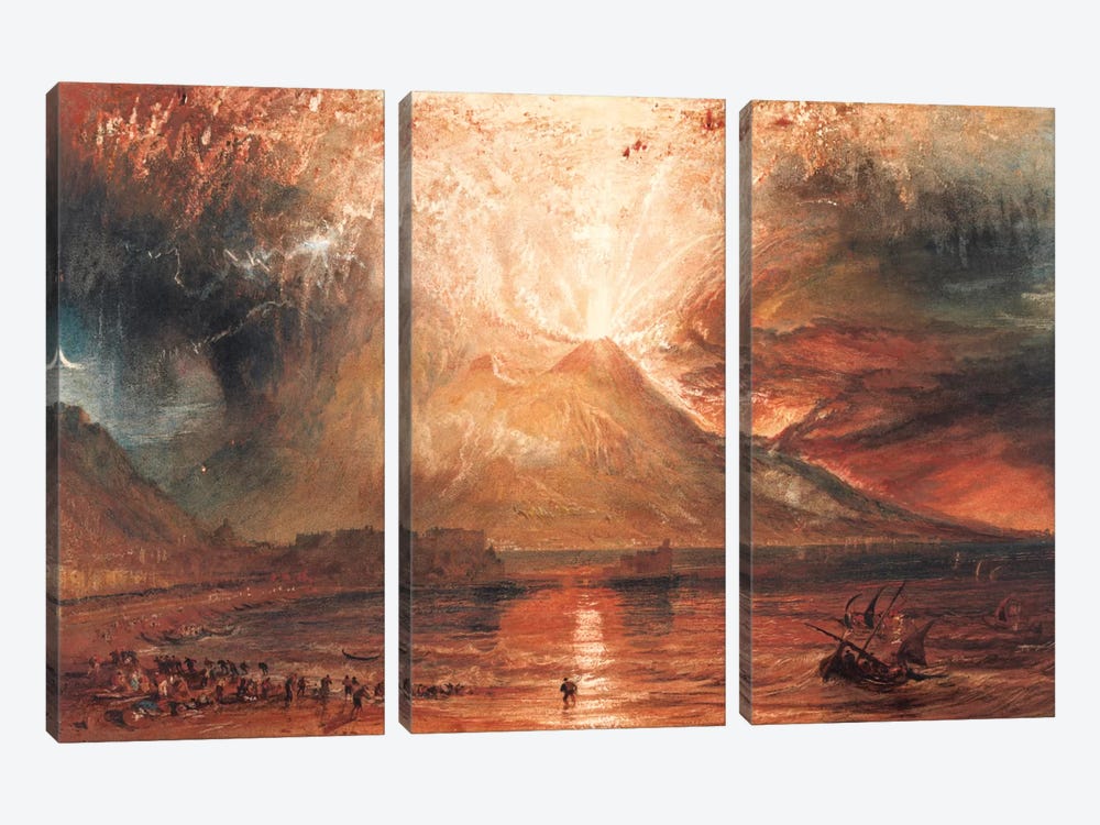 Vesuvius in Eruption by J.M.W. Turner 3-piece Canvas Wall Art