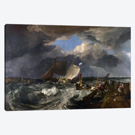 Calais Pier Canvas Print #15128} by J.M.W. Turner Canvas Art Print