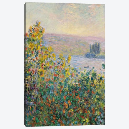 Flower Beds at Vetheuil Canvas Print #15135} by Claude Monet Canvas Print
