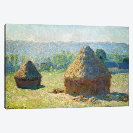 Haystack - End of the Summer Canvas Print #15137} by Claude Monet Canvas Art Print