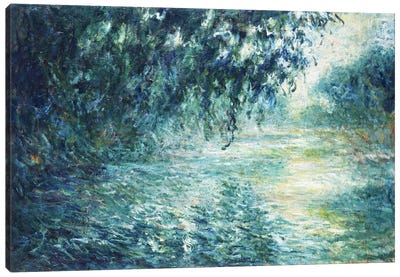 Morning on the Seine, near Giverny Canvas Art Print - Best Selling Classic Art