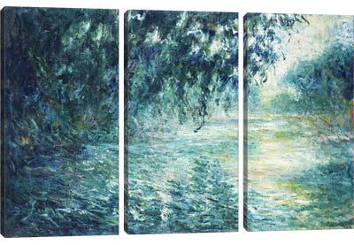 Morning on the Seine, near Giverny Canvas Art Print - 3-Piece Fine Art