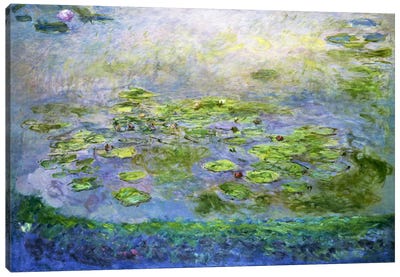 Nympheas (Waterlilies), 1917 Canvas Art Print - Pond Art