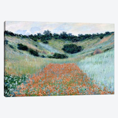 Poppy Field in a Hollow Near Giverny Canvas Print #15143} by Claude Monet Art Print