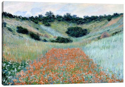 Poppy Field in a Hollow Near Giverny Canvas Art Print - Poppy Art