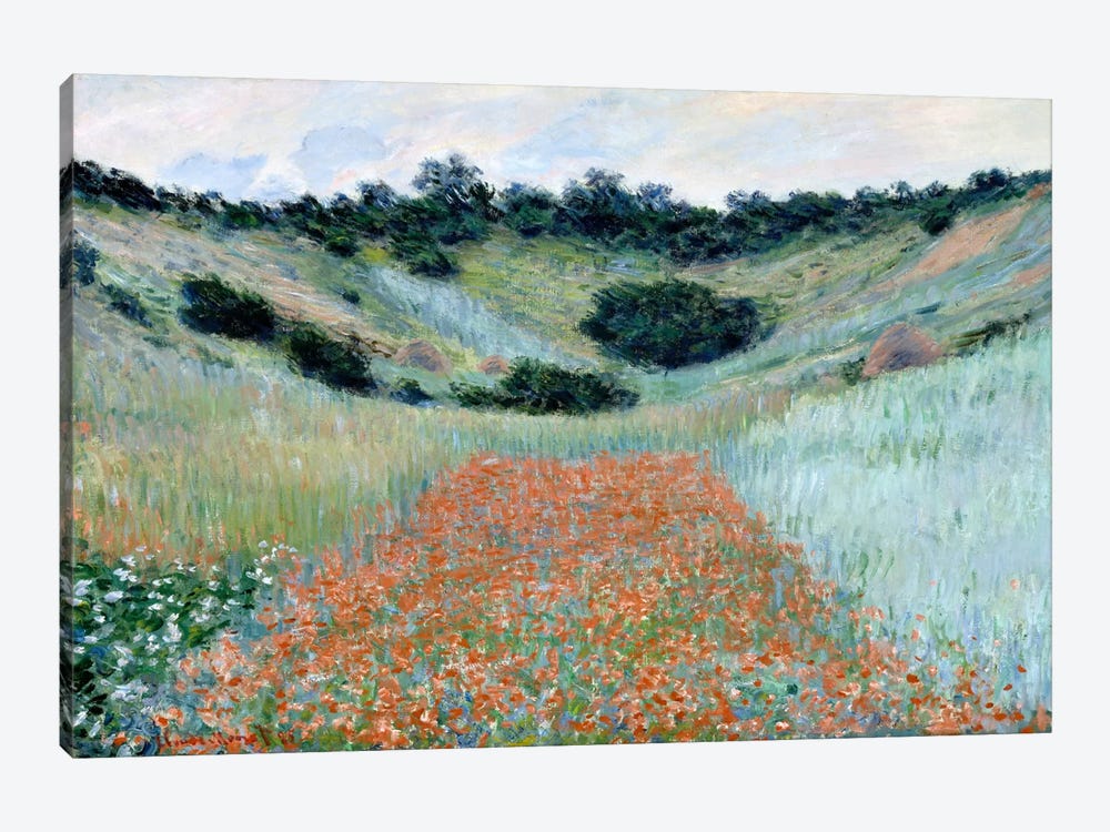 Poppy Field in a Hollow Near Giverny by Claude Monet 1-piece Canvas Wall Art