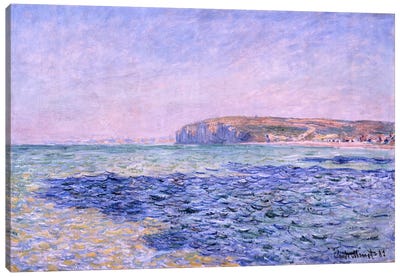 Shadows on the Sea - The Cliffs at Pourville Canvas Art Print - Claude Monet