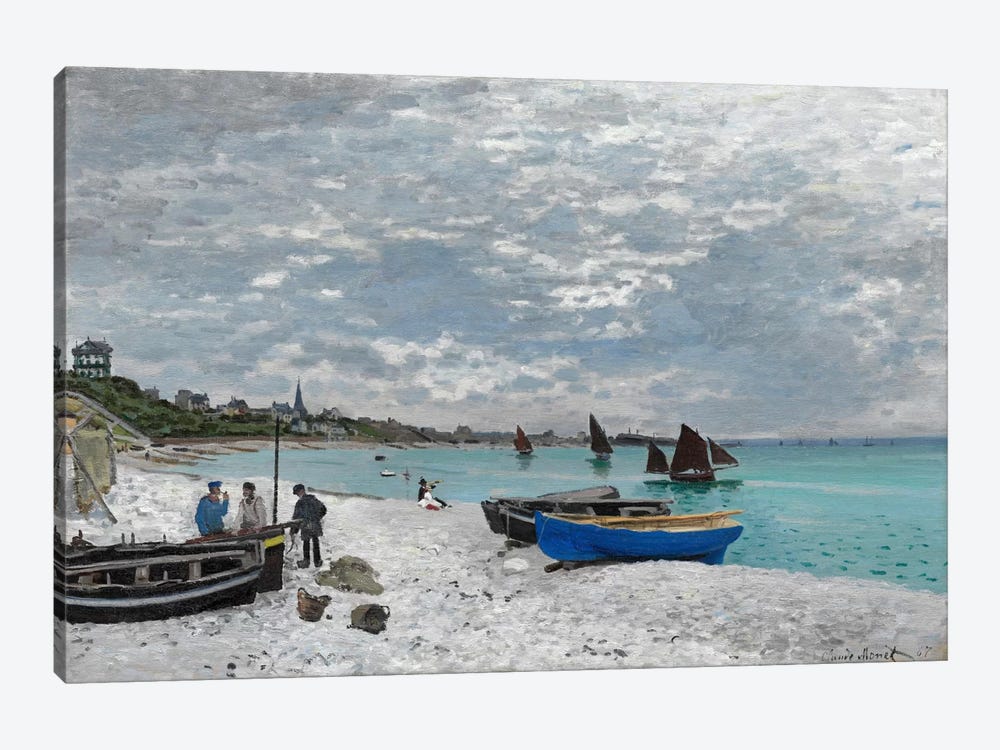 The Beach at Saint-Adresse by Claude Monet 1-piece Canvas Art