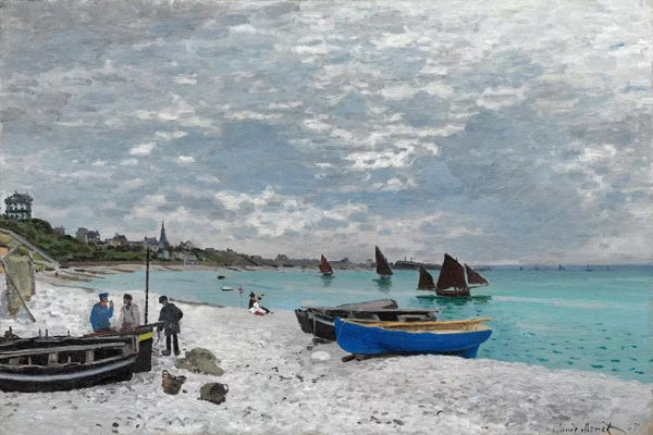 Claude Monet: The Beach at Saint-Adresse by Claude Monet