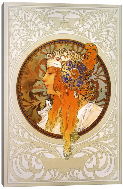 Tetes Byzantines: Blonde (1897) Canvas Art Print - Art Nouveau