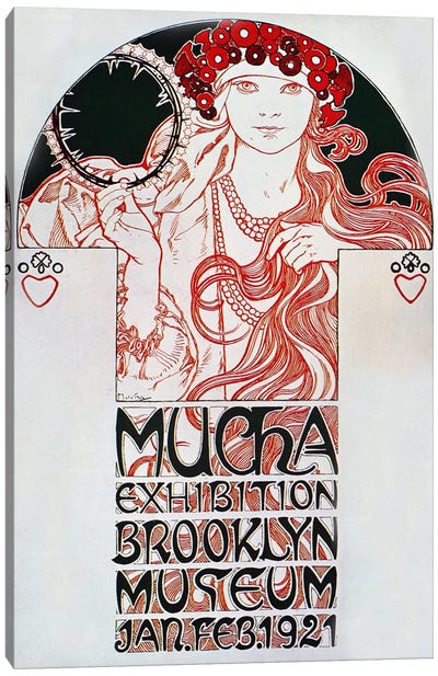 Brooklyn Exhibition (1921) Canvas Art Print - Alphonse Mucha