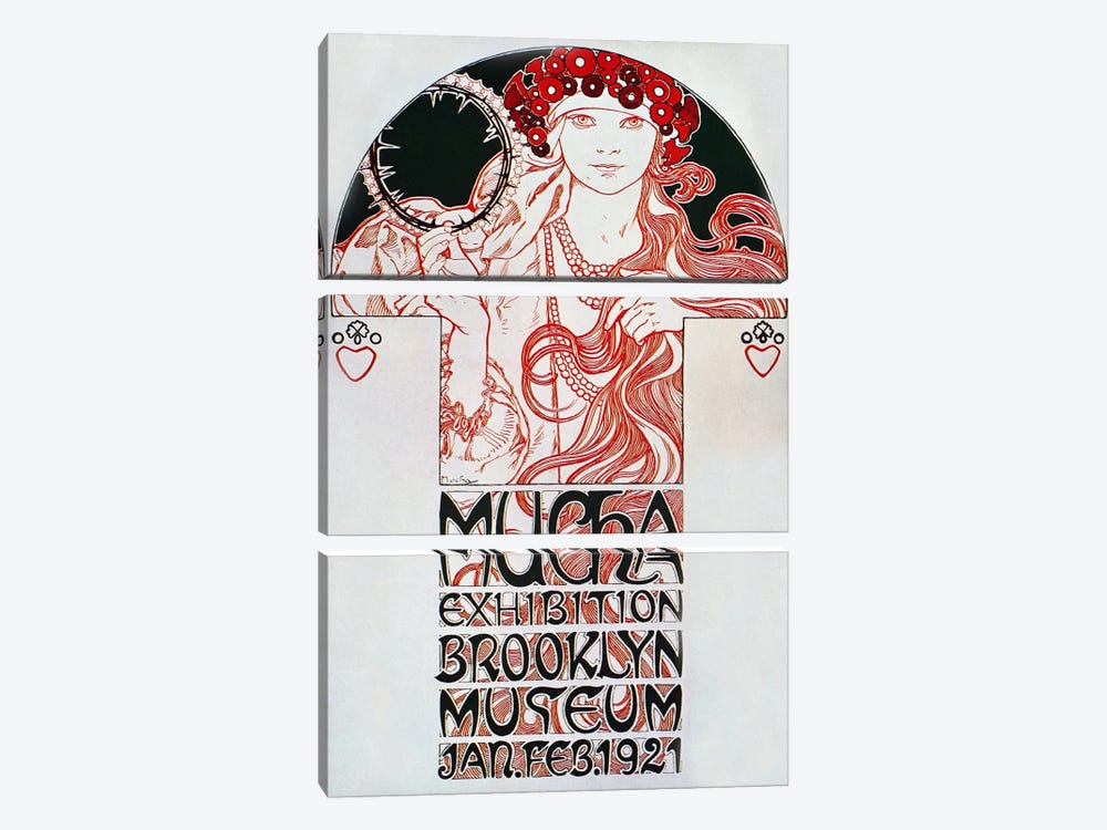 Brooklyn Exhibition (1921) by Alphonse Mucha 3-piece Art Print