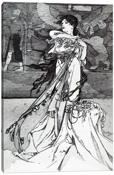 Illustration from Rama (1898) Canvas Art Print - Alphonse Mucha
