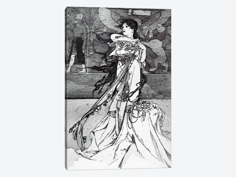 Illustration from Rama (1898) by Alphonse Mucha 1-piece Canvas Wall Art