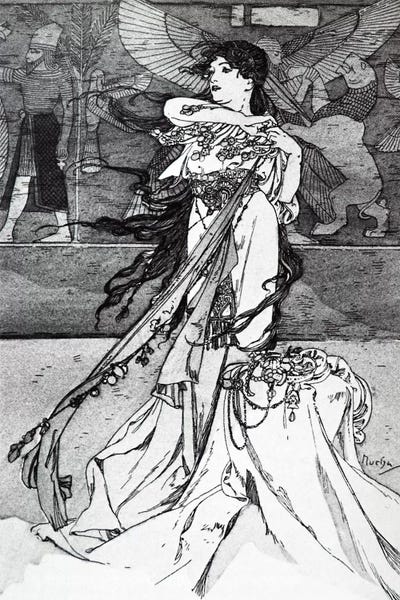 Alphonse Mucha: Illustration from Rama (1898) by Alphonse Mucha