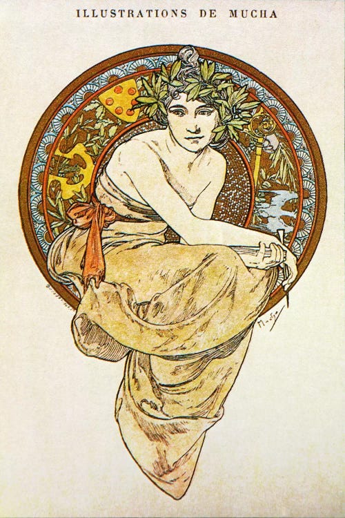 Clio (1900) by Alphonse Mucha wall art