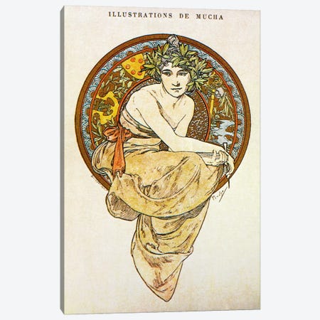 Clio (1900) Canvas Print #15190} by Alphonse Mucha Canvas Artwork