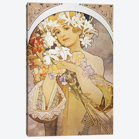 Flowers, 1897 Canvas Print #15196} by Alphonse Mucha Canvas Art Print