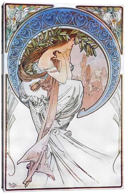 Poetry, 1898 #2 Canvas Art Print - Alphonse Mucha