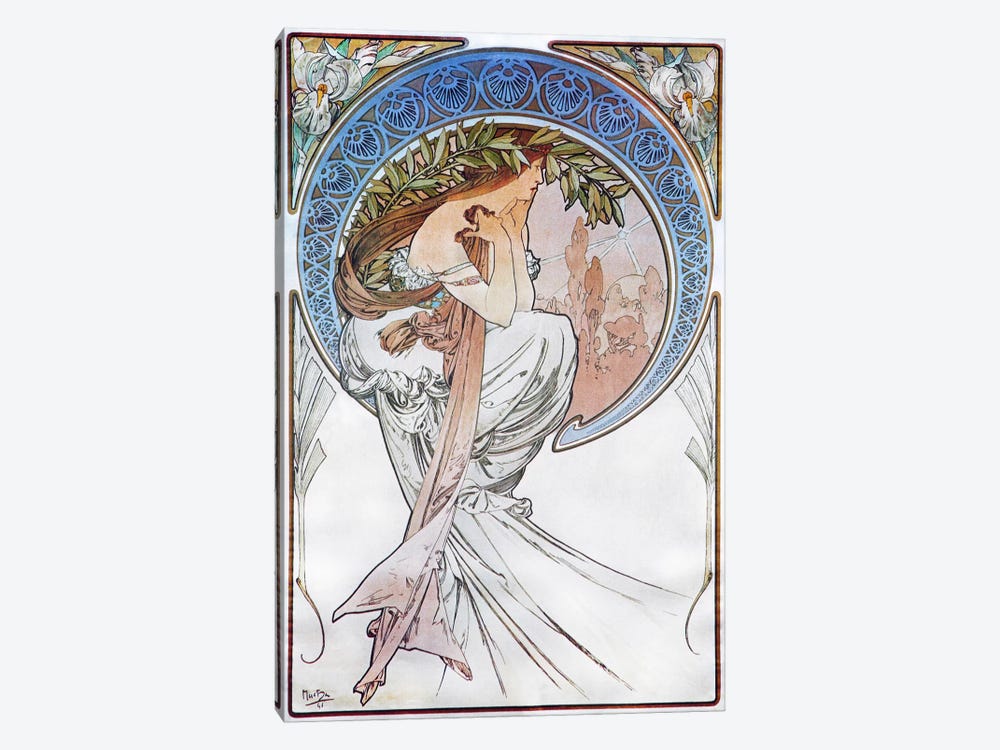 Poetry, 1898 #2 by Alphonse Mucha 1-piece Canvas Artwork