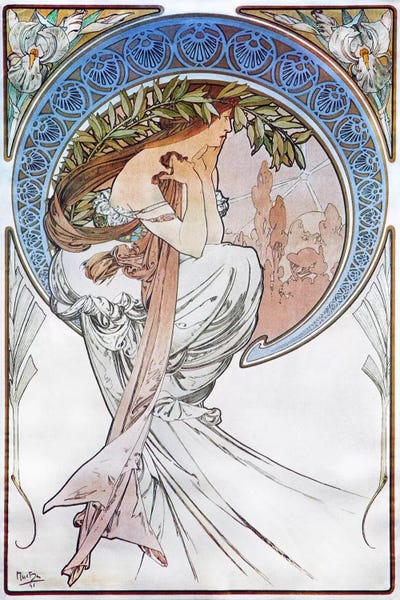 Art Nouveau: Poetry, 1898 #2 by Alphonse Mucha