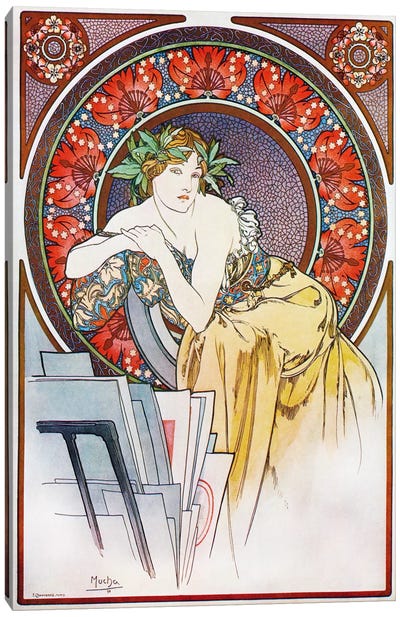 Girl With Easel, 1898 Canvas Art Print - Art Nouveau