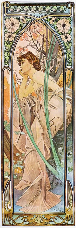 Evening Reverie, 1899 by Alphonse Mucha wall art