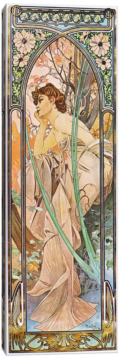Evening Reverie, 1899 Canvas Art Print - Alphonse Mucha