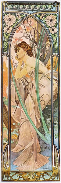 Spring: Evening Reverie, 1899 by Alphonse Mucha