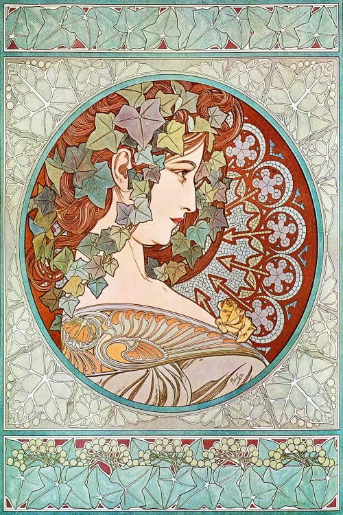 Ivy, 1901 #2 by Alphonse Mucha wall art