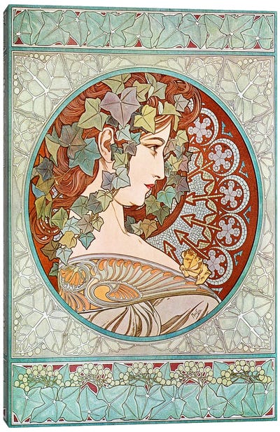 Ivy, 1901 #2 Canvas Art Print - Alphonse Mucha